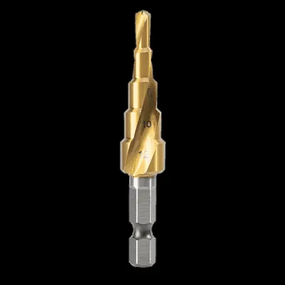Сверло ступенчатое DELI DH-JTZ012-E2, 4–12 мм, HSS M2, шестигранный хвостовик