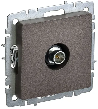 Розетка телевизионная IEK BRITE РТВ11-0-БрТБ, оконечная, TV-TV, 5–862 МГц, скрытый монтаж