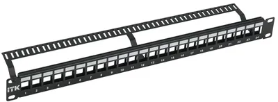 Патч-панель ITK PP24-1UMU, 19" 1U, UTP, 24 порта RJ45