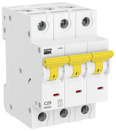 Автоматический выключатель IEK MI-M10N-3-C025, 3P, C, 25А, 10кА