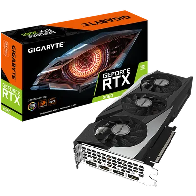Видеокарта GIGABYTE GV-N3060GAMING OC-12GD, GeForce RTX 3060, 12 ГБ GDDR6, 192 бит, PCIe 4.0