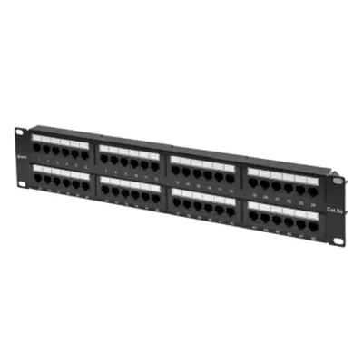 Патч-панель SNR SNR-UD-2U48-5E-H, 19", 2U, 48 портов, cat.5e, неэкранированная