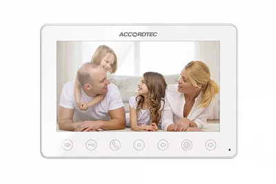 Монитор домофона AccordTec AT-VD 751C/M WH, 7" TFT, цветной, белый