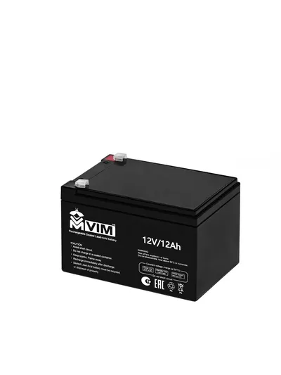 Аккумулятор VIM VM-BAT-12-12 свинцово-кислотный, 12 В, 12 А·ч, клеммы F1