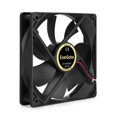 Вентилятор ExeGate EX12025S2P, 120×120×25 мм, 12 В, 2-pin, 1400 об/мин