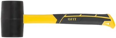 Киянка FIT 45514, резиновая, фиберглассовая ручка, 65 мм, 680 г