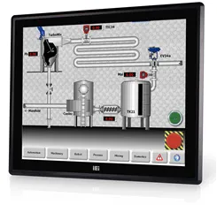 Промышленный монитор IEI DM-F12A/PC, 12,1" XGA, ёмкостный сенсор, IP65, 9–36 В DC
