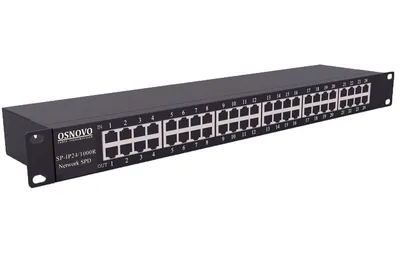 Устройство грозозащиты OSNOVO SP-IP24/1000R, 24 порта, 1000 Мбит/с
