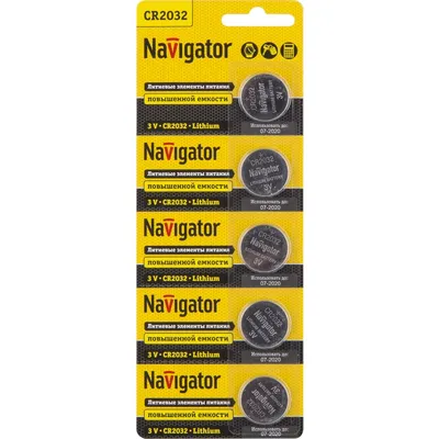 Элемент питания Navigator 94765, CR2032, 3В