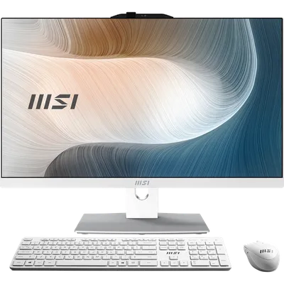 Моноблок MSI Modern AM242P 1M-2419XRU 23.8"(1920x1080 IPS)/Intel Core 5 120U(1.4Ghz)/16384Mb/512PCISSDGb/noDVD/Int:Intel® Graphics/Cam/BT/WiFi/war 1y/4.65kg/White/noOS + Wireless KB+M