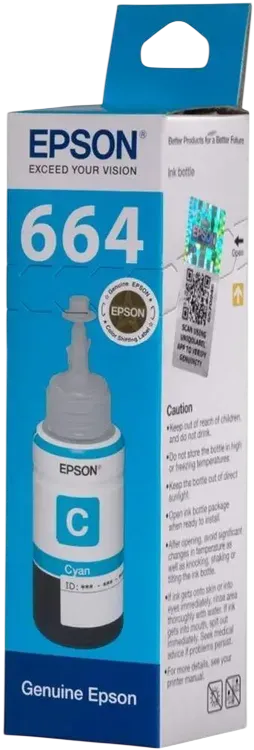 Чернила Epson 664 C13T664298, 70 мл, голубой