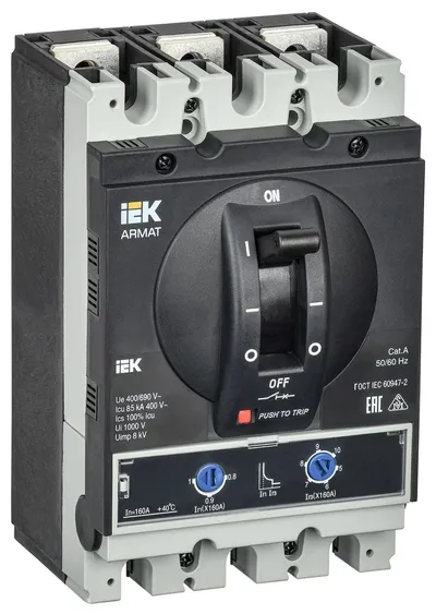 Автоматический выключатель IEK AR-MCCB-3G-085-0160A-ATUC, 3P, 160 А, 85 кА