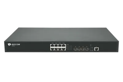 Коммутатор BDCOM S5700-8EP4X-370, L3, 8×2.5GBASE-T PoE++ 370 Вт, 4×SFP+