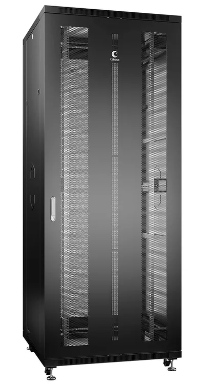 Шкаф Cabeus ND-05C-47U60/120-BK, 47U, 600×1200 мм, перфорированные двери, черный