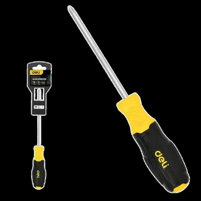 Отвёртка крестовая DELI DL635075N, PH1×75 мм, Cr-V, магнитный наконечник