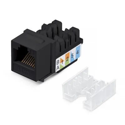 Модуль Keystone Cabeus KJ-RJ45-Cat.6-90-SW-BK, RJ45, Cat.6, неэкранированный, чёрный