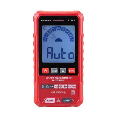 Мультиметр Rexant R124B, True RMS, 600 В AC/DC, 40 МОм, 400 мкФ