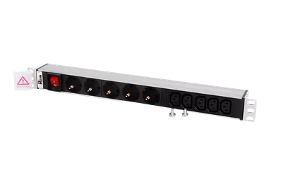 Блок розеток ЦМО Rem-10 R-10-5S-5C13-V-440-Z, 19", 1U, 10 А, 5 Schuko + 5 IEC C13