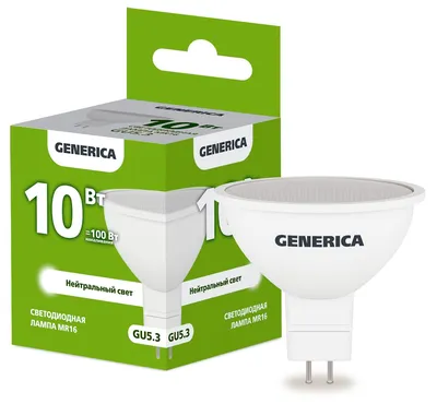 LED-лампа IEK LL-MR16-10-230-40-GU5-G, 10 Вт, 230 В, 4000К, GU5.3, IP20