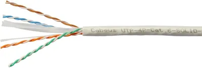 Кабель Cabeus UTP-4P-Cat.6-SOLID-LSLTx-GY, U/UTP кат.6, 4 пары 23 AWG, 305 м