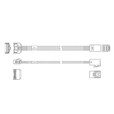 Кабель DiliVing DLSL38-2804, MCIO x4 38P - HD MiniSAS 4i 36P, PCIe 4.0, 80 см