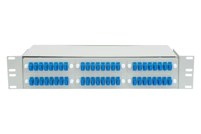 Кросс оптический 19" SNR-ODF-48R-SC-P, 48×SC, 2U, с розетками и пигтейлами