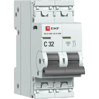 Выключатель автоматический EKF M636232C, 2P, 32A (C), 6 кА