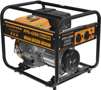 Электрогенератор бензиновый Carver PPG-6500 Builder, 5,5 кВт, 220/12 В, 96 дБ