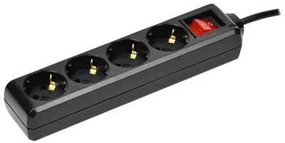 Удлинитель IEK WYP10-16-04-05-ZK-K02, 4 розетки, с выключателем, 5м