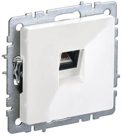 Розетка компьютерная IEK BRITE РК11-БрБ, RJ45 кат.6, белая
