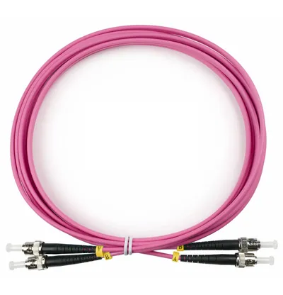 Патч-корд оптический Cabeus FOP-50-OM4-ST-ST-3m, OM4, ST/ST, 3м, маджента