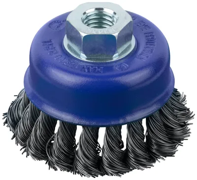 Щетка для УШМ FIT 82-898, чашка, М14, крученая витая 0,5 мм, 75 мм