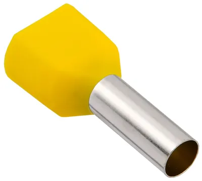 Наконечник НШВИ2 IEK UGN31-014-006-100-G, 2×6 мм², 14 мм, желтый