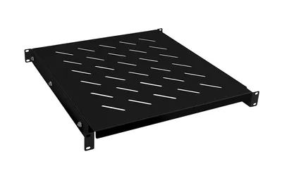 Полка Cabeus RA-J018-FC-700-100KG-BK, 19", 1U, до 100 кг, 500 мм, черная