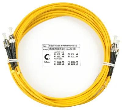 Патч-корд оптический Cabeus FOP(d)-9-ST-ST-20m, Duplex, OS2, 20м