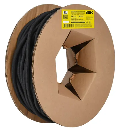 Оплетка кабельная IEK UBS30-PL-1011-025-K02, 10–11 мм, 25 м, полиэстер, чёрная