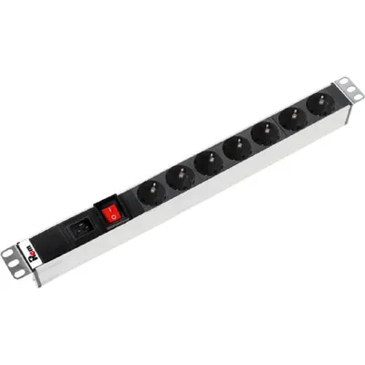 Блок розеток ЦМО Rem-16 R-16-7S-V-440-Z, 7×Schuko, 16 А, 19", IP20