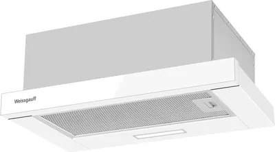 Вытяжка Weissgauff TEL 500 White Glass, телескопическая, 450 м³/ч