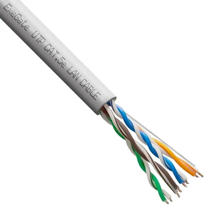 Exegate EX301080RUS Кабель ExeGate Special UTP4-C5e-CU-S25-IN-PVC-GY-305 UTP 4 пары кат.5e медь, 0.43мм (25AWG), 305м, серый, PVC