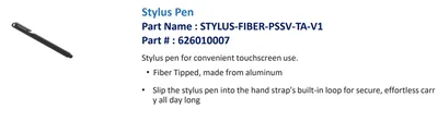 Стилус Bluebird ASSY: S10 (STYLUS-FIBER-PSSV-TA-V1) Stylus Pen, Fiber Tipped, made from aluminum