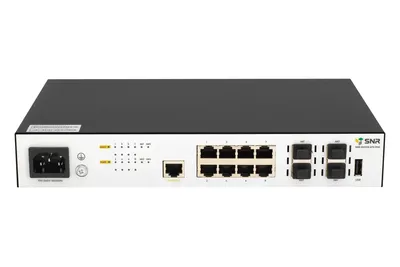Коммутатор SNR SNR-S5210G-8TX-POE, L2+, 8×1GbE PoE, 4×10G SFP+, PoE 125 Вт