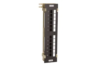 Патч-панель Eurolan 27D-U5-12BL, 12×RJ45, кат.5e, неэкр., чёрная