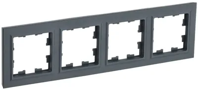 Рамка ИЭК BRITE РУ-4-БрГ, 4-местная, графит, IP20
