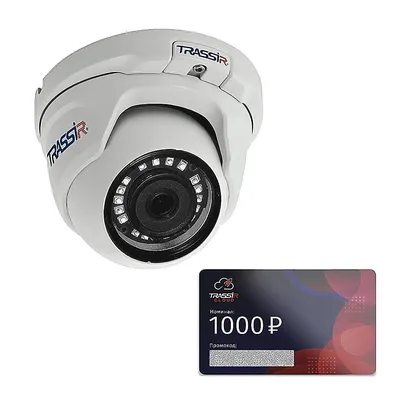 Комплект видеонаблюдения Trassir Cloud Outdoor Sphere 2, камера TR-D4S5 v2 2.8 мм, 4 Мп