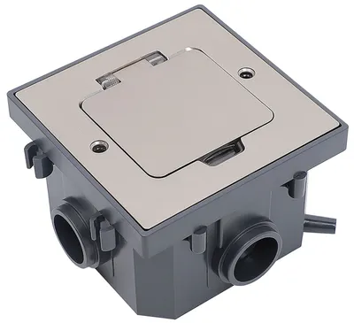 Лючок напольный IEK PRIMER PM-LN43-02-O-44-K50, 2 модуля, IP44, никель