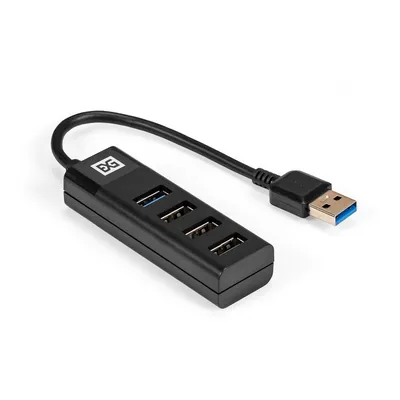 USB-хаб ExeGate DUB-3213 (EX296923RUS), 4 порта: 1×USB 3.0 + 3×USB 2.0, USB Type-A, кабель 0,1 м