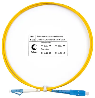 Патч-корд оптический Cabeus FOP(s)-9-LC-SC-1m, simplex LC-SC, OS2 9/125, LSZH, 1 м