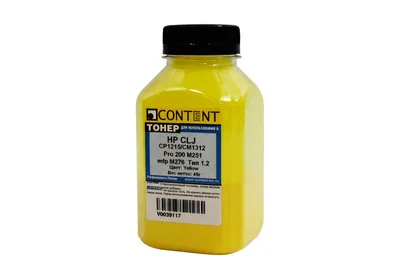 Тонер Content 1010100435, для HP CLJ CP1215/CM1312/Pro 200, Yellow, 45 г