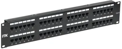 Патч-панель ITK PP48-2UC6U-D05-1, кат.6 UTP, 48 портов, 2U