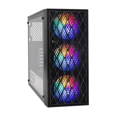 Корпус ExeGate EX293017RUS, Miditower, ATX, БП 500W, 2×USB+1×USB3.0, стекло